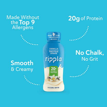 Ripple Vanilla Plant-Based Protein Shake (12-Pack)